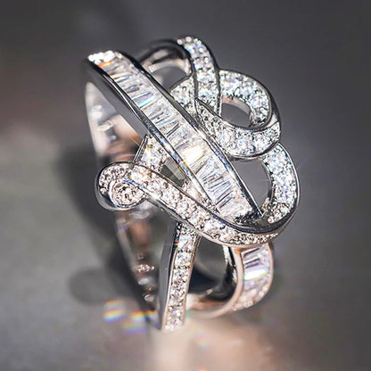 Huitan Heart Design Inlaid Shining Cubic Zirconia Elegant