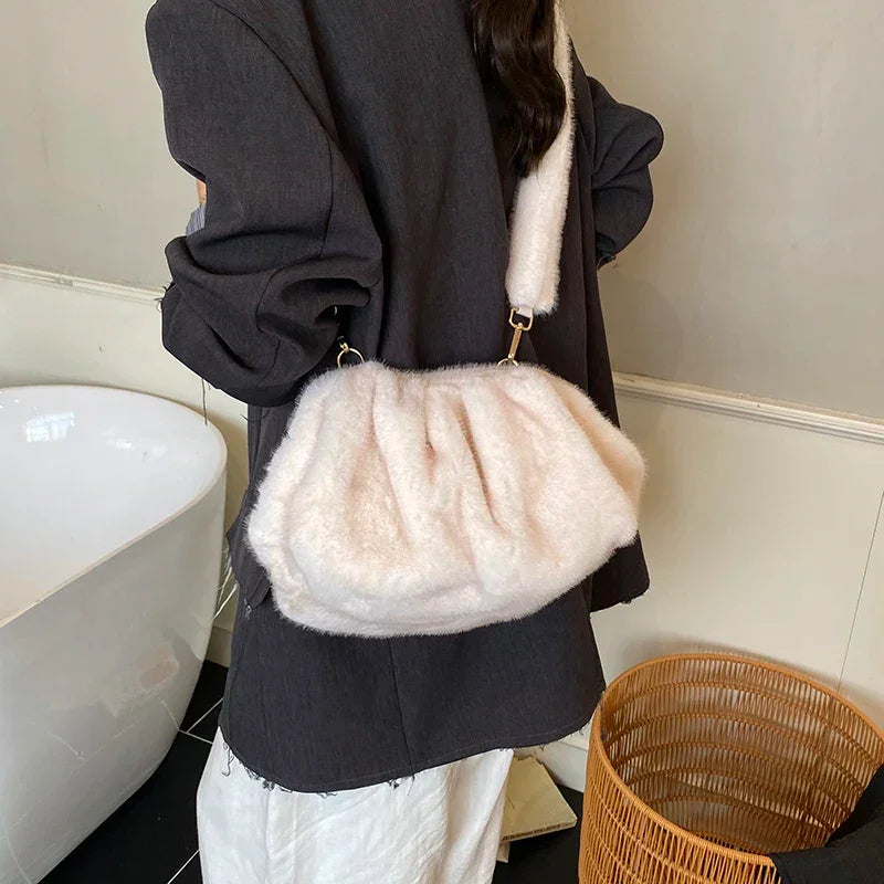 Soft Faux Fur Small Shoulder Bags