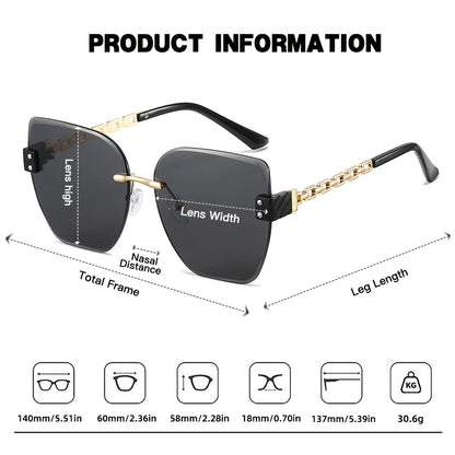Borderless Cat Eye Sun Glasses