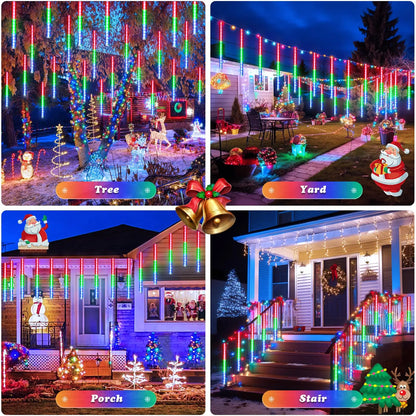 Solar LED Meteor Shower Light String Outdoor Waterproof Fairy Garden Light