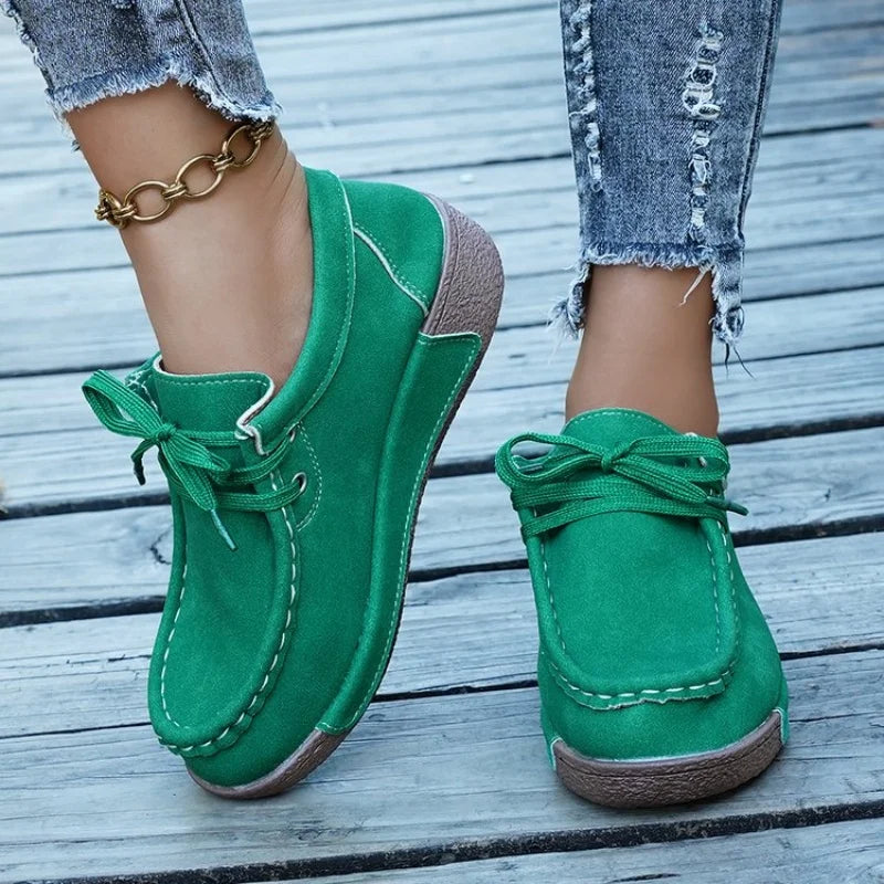 Elegant Lace Up Thick Soled Casual Shoes