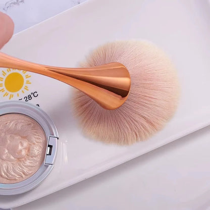 Rose Golden Fan Makeup Brush