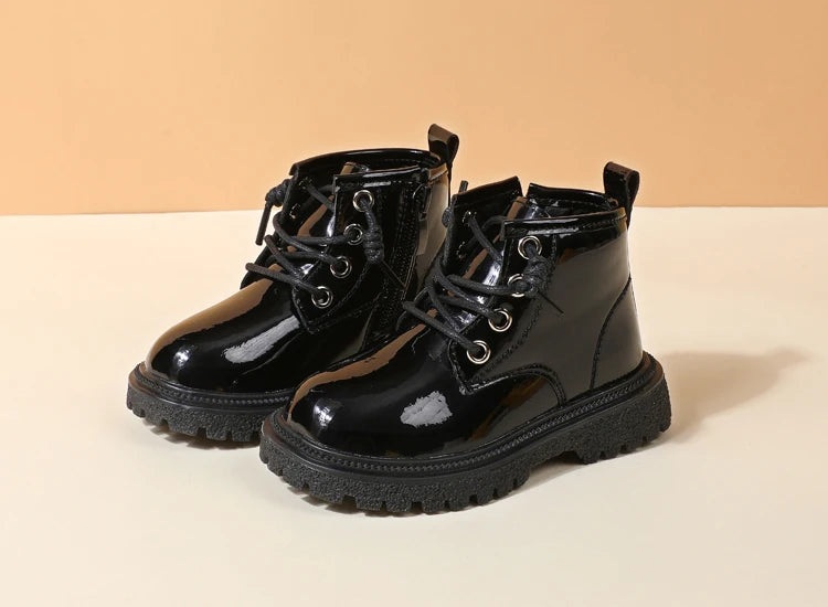 Baby Leather Waterproof Rubber Toddler Boots