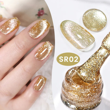 Sparkling Glass Bead Cat Magnetic Gel Nail Polish