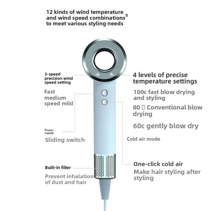 Anion 5 in 1 Professional Hair Dryer Bladeless Temperature Control Lightweight