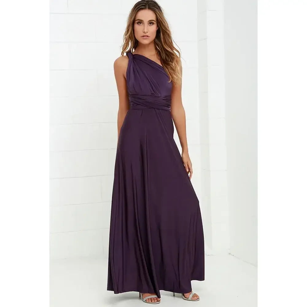 Multi-worn V-neck Vestidos De Fiesta Long Sexy Maxi Dress