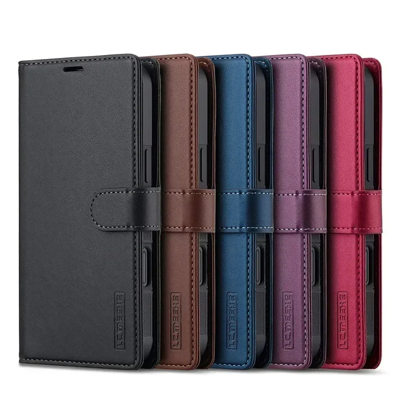 Leather Galaxy Case Magnetic Flip Wallet