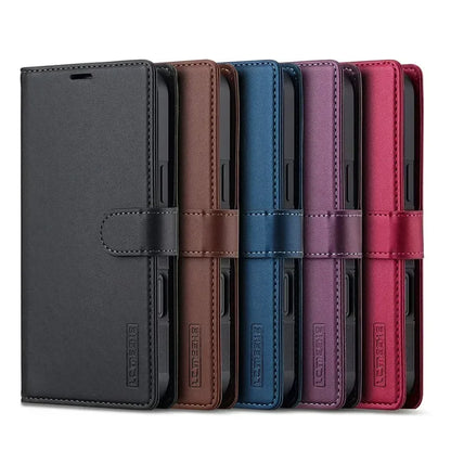 Leather Galaxy Case Magnetic Flip Wallet