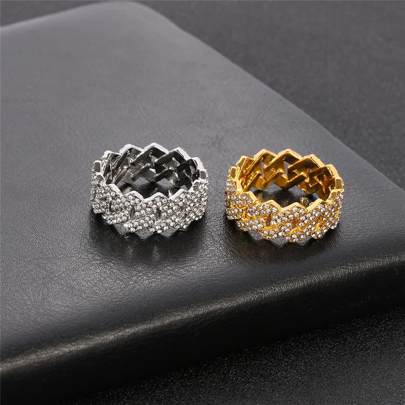 Iced Out Cuban Link Chain Ring