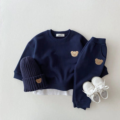 Toddler Baby Fall Girl Sports Bear Sweatshirt Pants Sets
