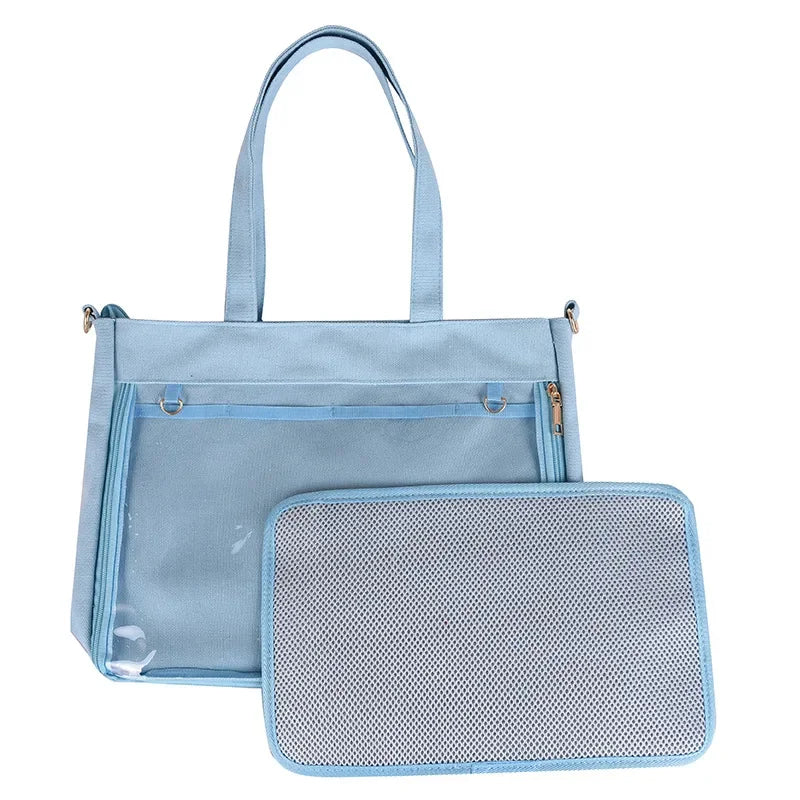 Big Ita Black with Insert Japanese Cute Straps Transparent Shoulder Bag