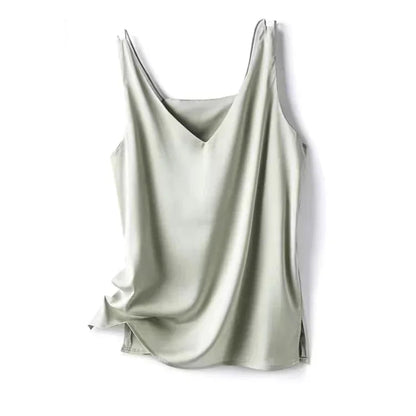 Elegant SILK Satin Sleeveless Blouse