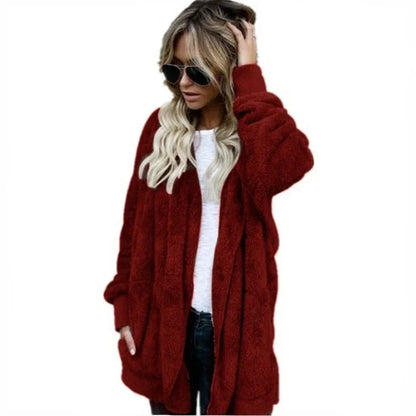 Double Fleece Long Sleeve Oversized Jacket