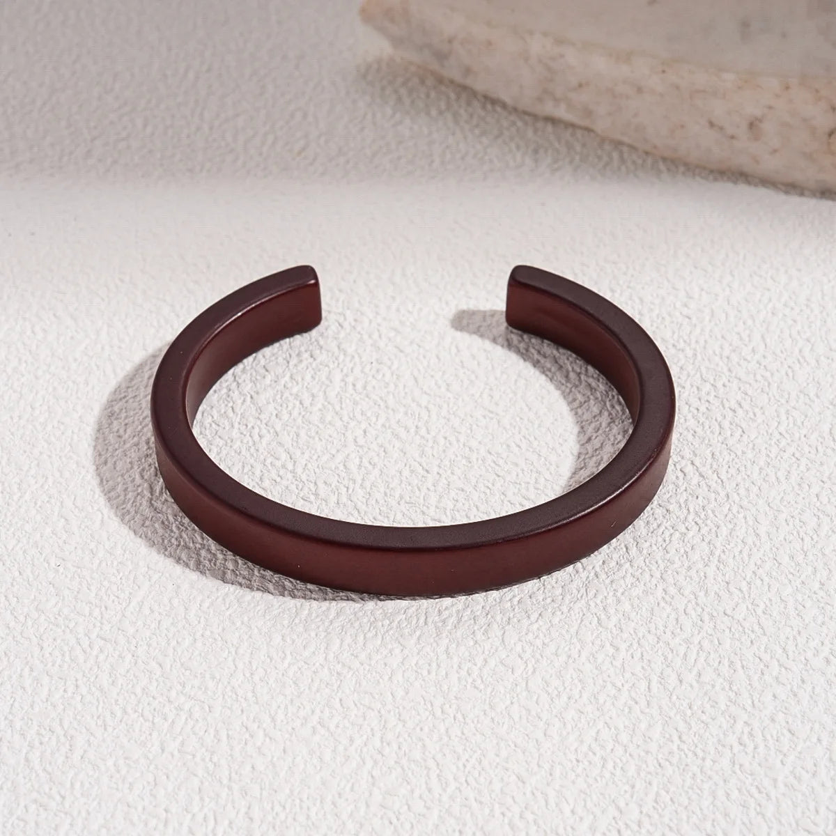 Coffee Wood Cuff Smudging Bangles Hip Hop Geometric Brown Acrylic Resin Wide Bracelets