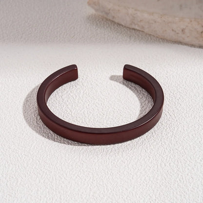 Coffee Wood Cuff Smudging Bangles Hip Hop Geometric Brown Acrylic Resin Wide Bracelets