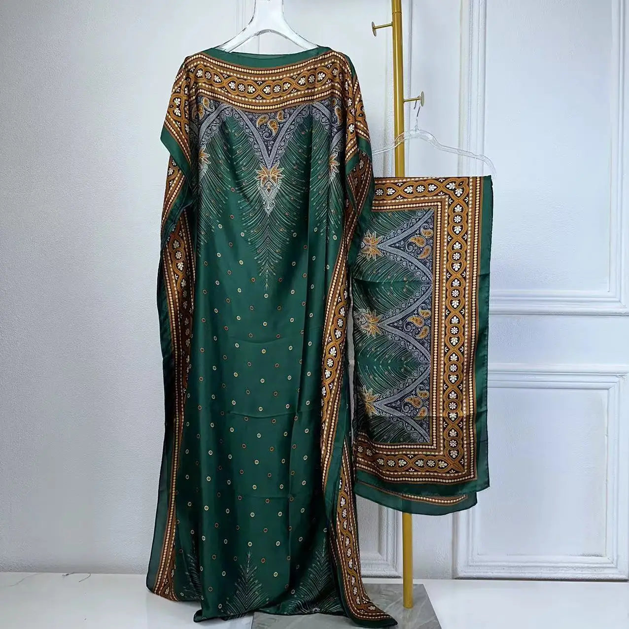 African Muslim Lady Summer Boho Kaftan Dress
