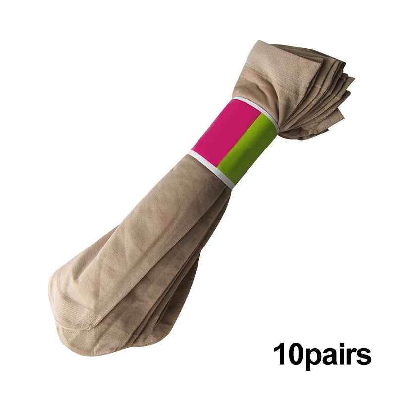 5/10 Pairs Thin Silk Transparent Sexy Socks Set