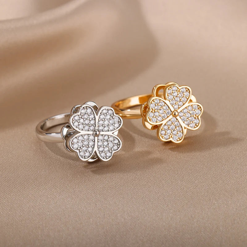 DANA Zircon Four Leaf Clover Rings