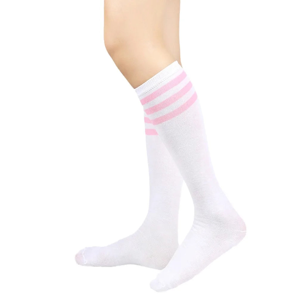 Black White Striped Long Sexy Over Knee Socks