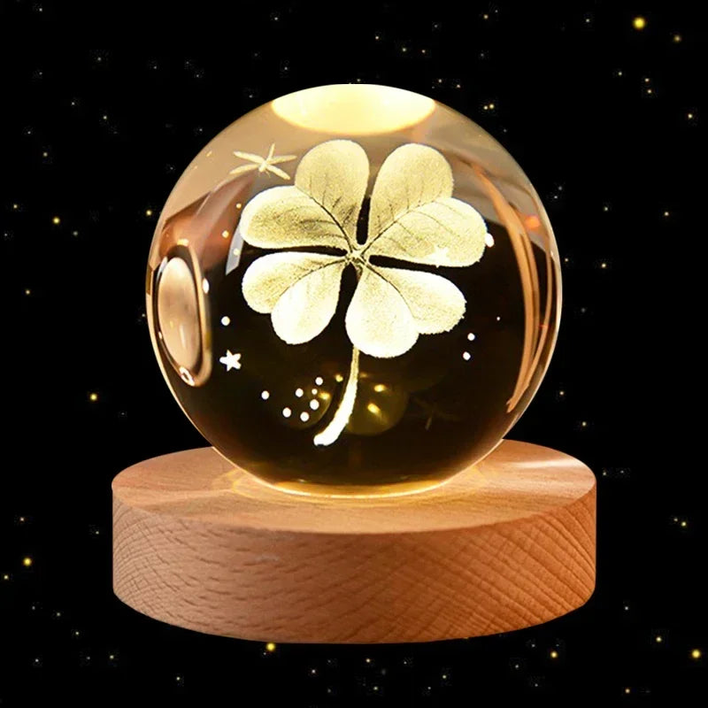 6cm 3D Crystal Ball Glass Ball Planet Earth