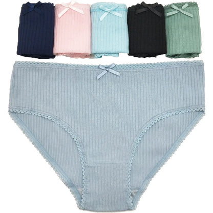Underwear Hipster Cotton Briefs Low Waist Solid Sexy Lingerie 6 Pcs/set