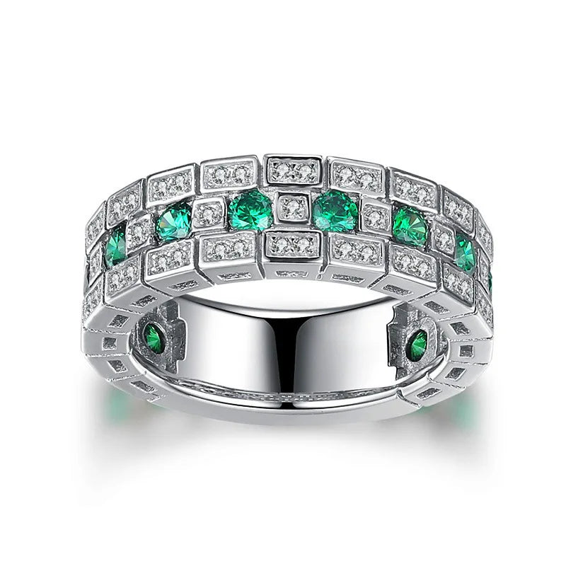 925 Sterling Silver with Zircon Crystal Glamour Rings Set