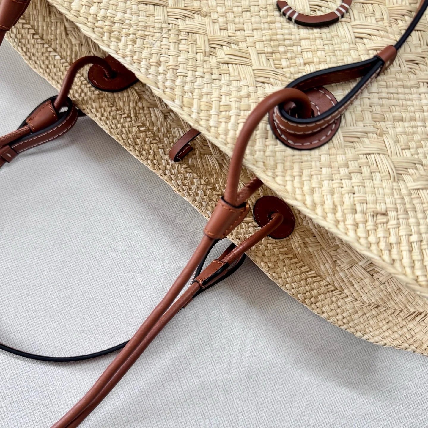 Handmade Raffia Straw Bohemian Woven Crochet Tote Shoulder Bag