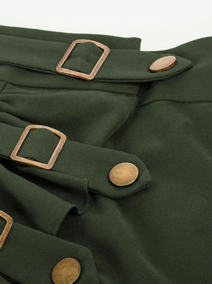 Gothic-style skirt with lace trim and ruffle pirate skirt