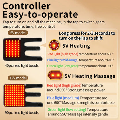 USB 660nm Red Light Electric Heating Elbow Wrap Massager
