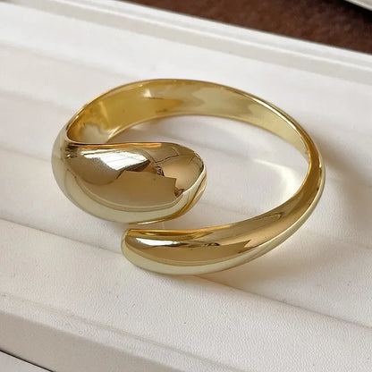 Geometric Glossy Opening Bangle Bracelets