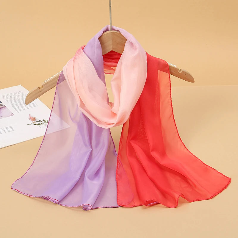 Chiffon Long Silk Scarf Turban