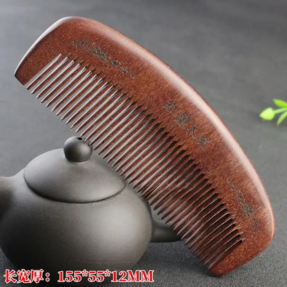 Natural Peach Solid Wood Anti-Static Hair Brush