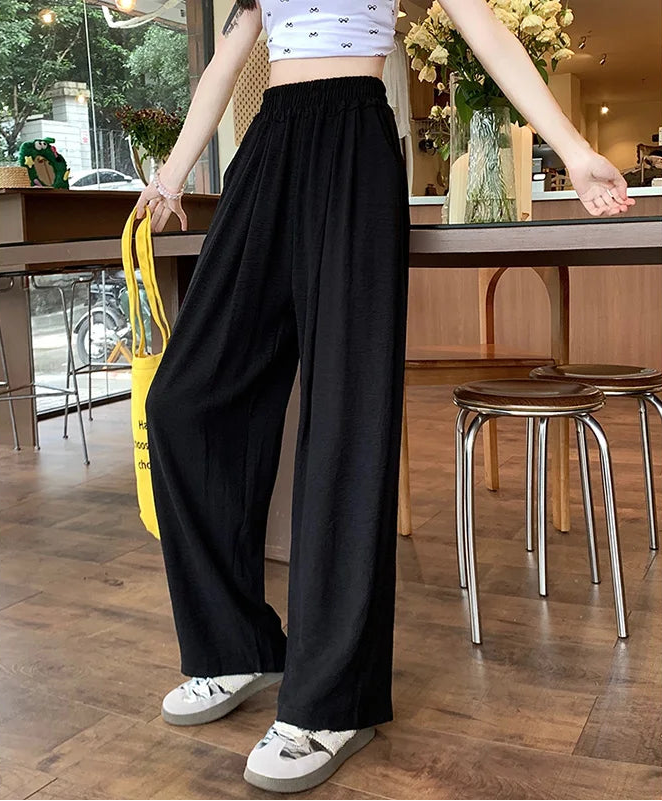 Colorful Ice Silk Baggy Straight Leg Pants