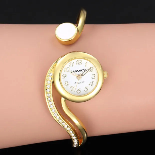 Luxury Elegant Silver Gold Stainless Steel Bracelet Watches
