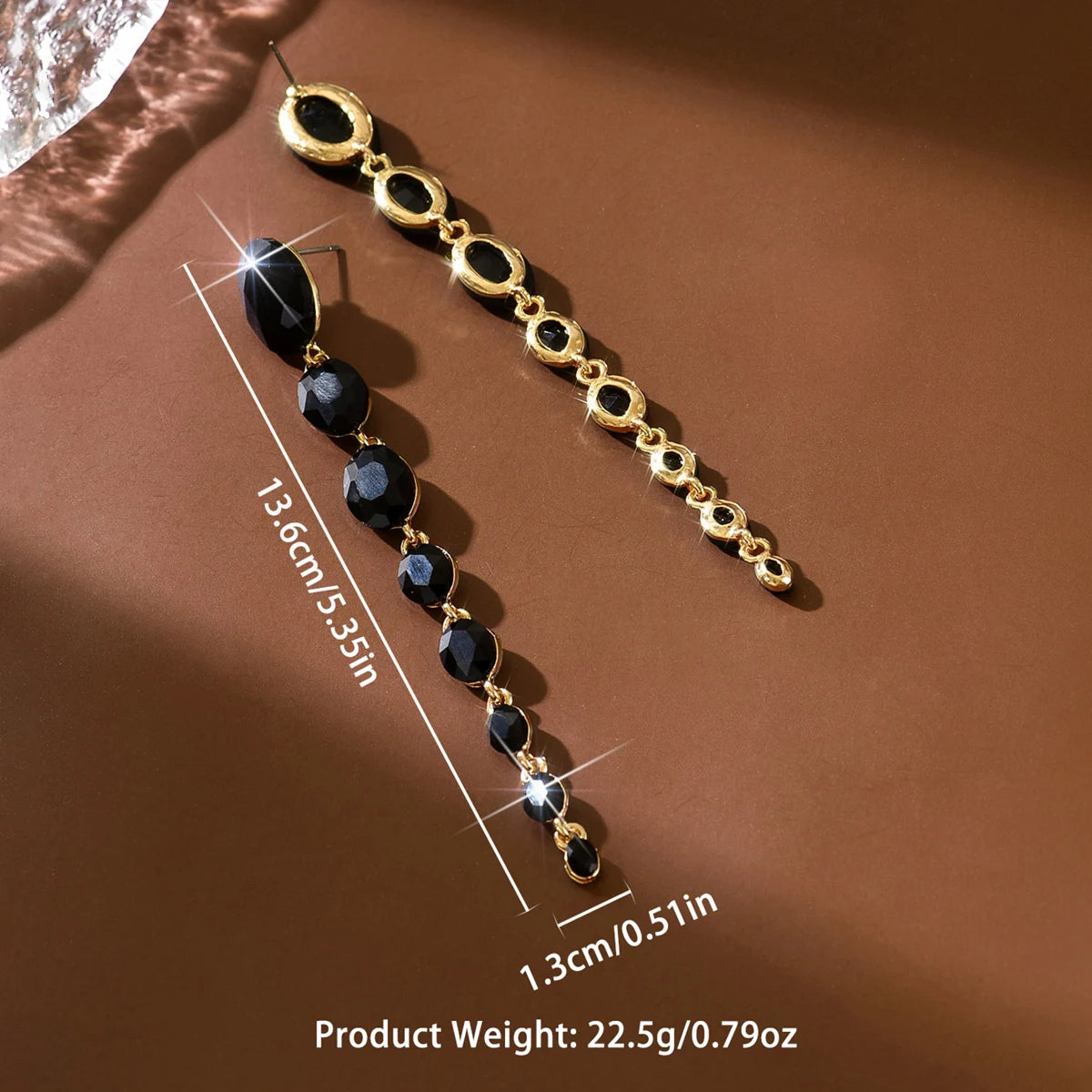 Tassel light luxury rhinestone long earrings
