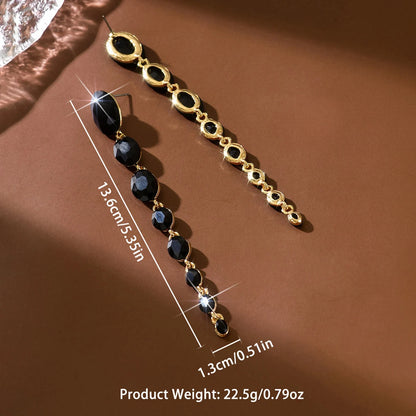 Tassel light luxury rhinestone long earrings