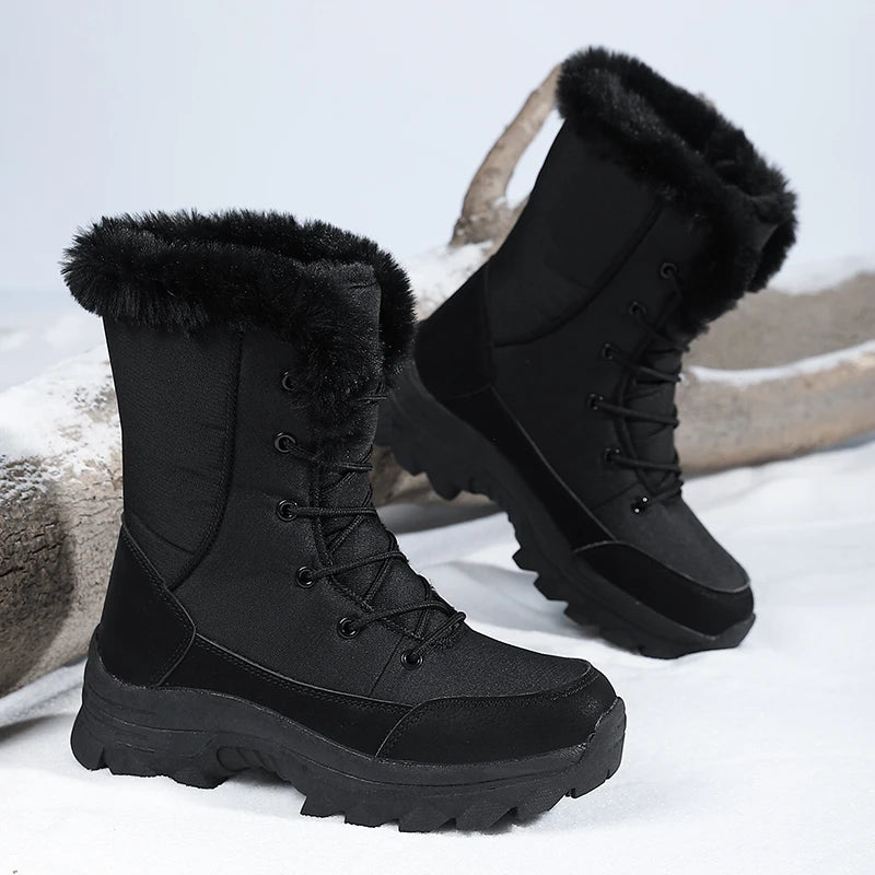 Winter Snow Waterproof Non-Slip Warm Northeast-Style Large Cotton  Boots