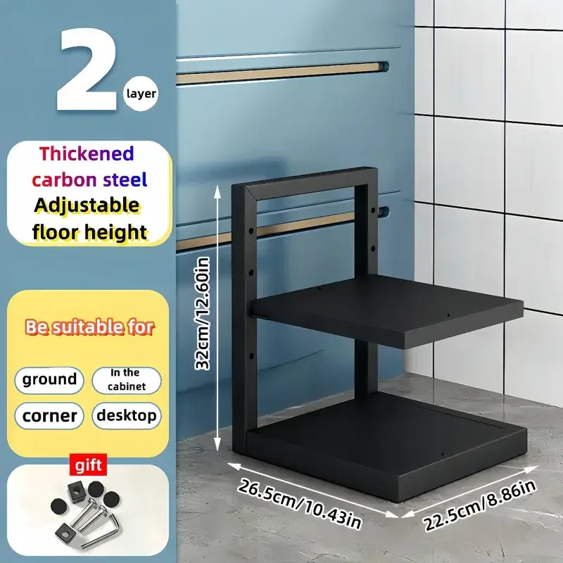 Adjustable Pot Rack Organizer Kitchen Stainless Steel Pot Storage Rack