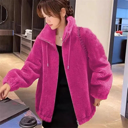 Double Coral Fleece Thick Long Sleeve Coat
