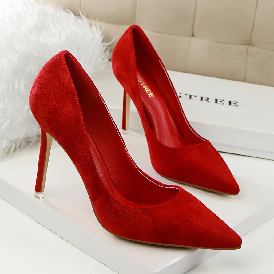 High Heels Suede Prom Shoes