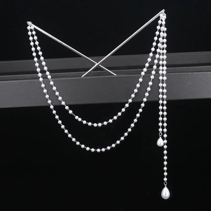 Long Tassel Double Chain Hair Pins Nunchaku Hairpin Chinese Hanfu Hair Stick