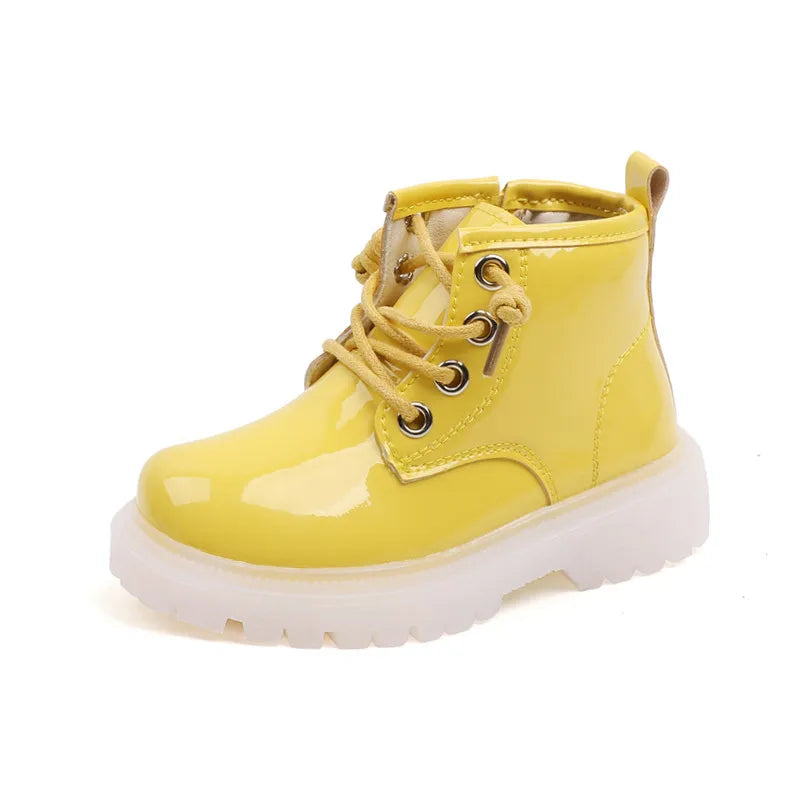 Baby Leather Waterproof Rubber Toddler Boots