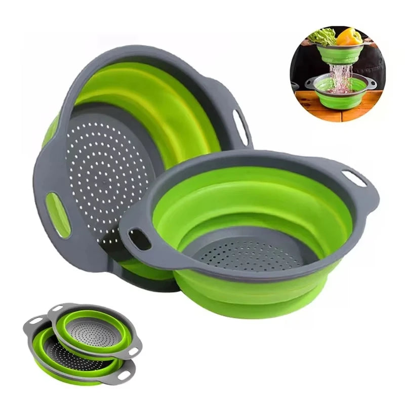 Silicone cleaning and drainage basket