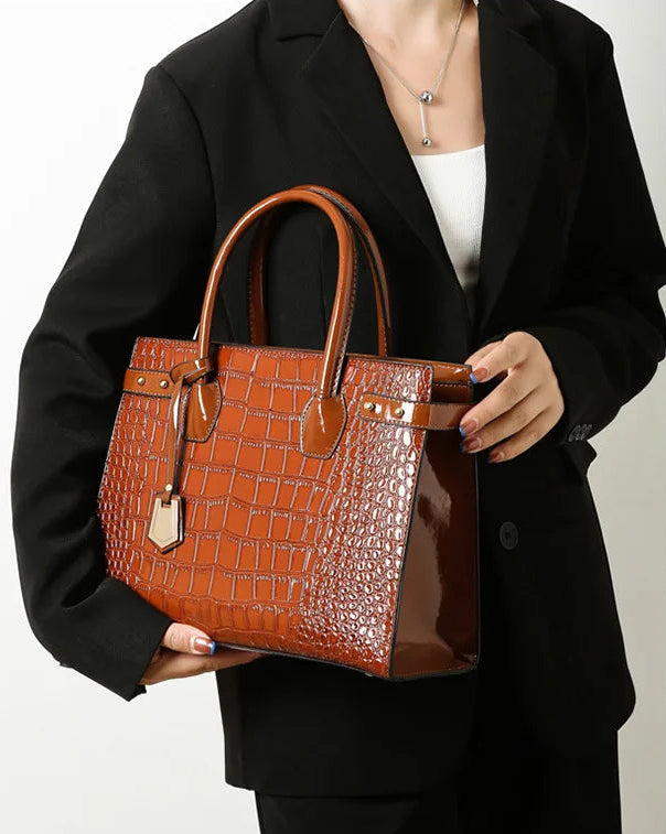 Retro Crossbody Crocodile Pattern Texture Bag Set