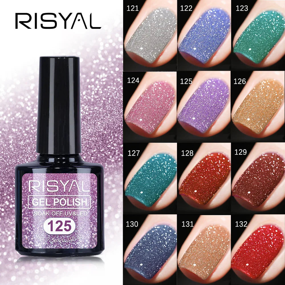Reflective Gel Sparkly Glitter Shiny Gel Polish Set 12
