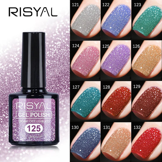 Reflective Gel Sparkly Glitter Shiny Gel Polish Set 12