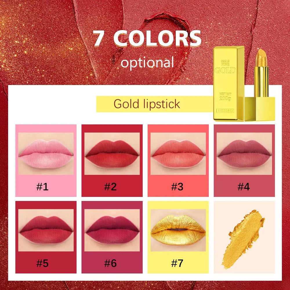 Hallowmas High-pigmented Gold Lipstick Shiny Metallic Matte
