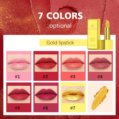Hallowmas High-pigmented Gold Lipstick Shiny Metallic Matte