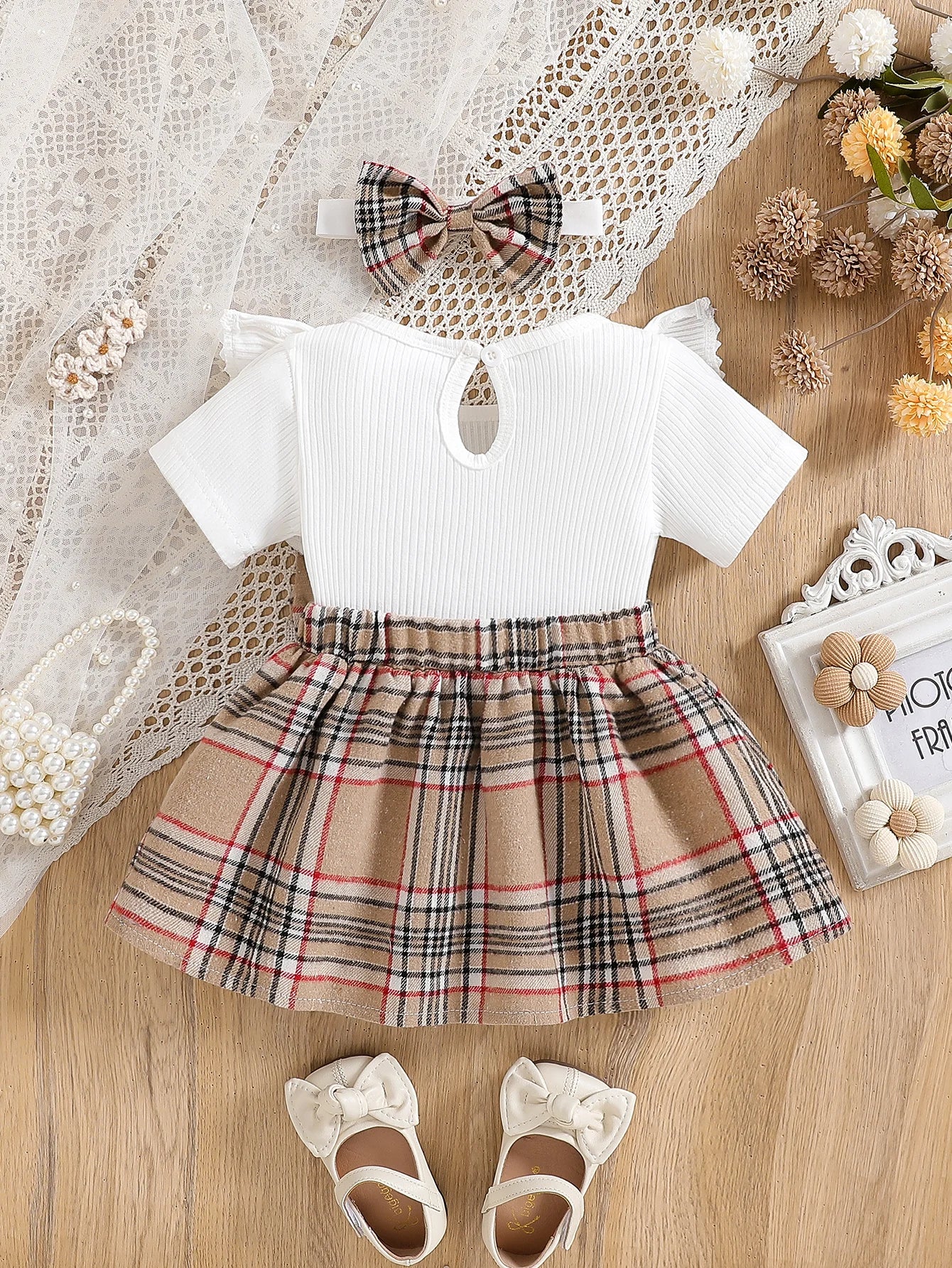 Baby Girl Short Sleeved Waist Large Bow Dress