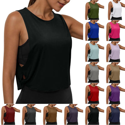 Sleeveless Yoga Tops Athletic Vest Workout Cool T-Shirt